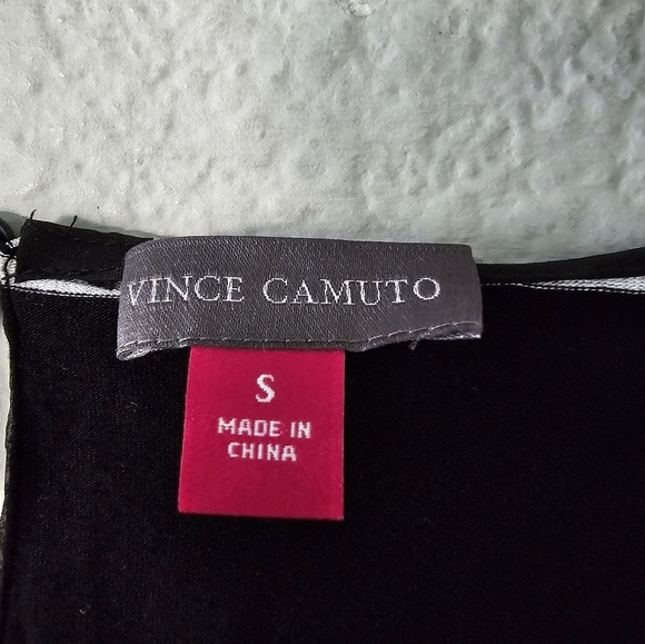 Vince Camuto Tunic Women Sz S Multi Print Mesh Sheer High Low Classy Modern - Picture 5 of 13